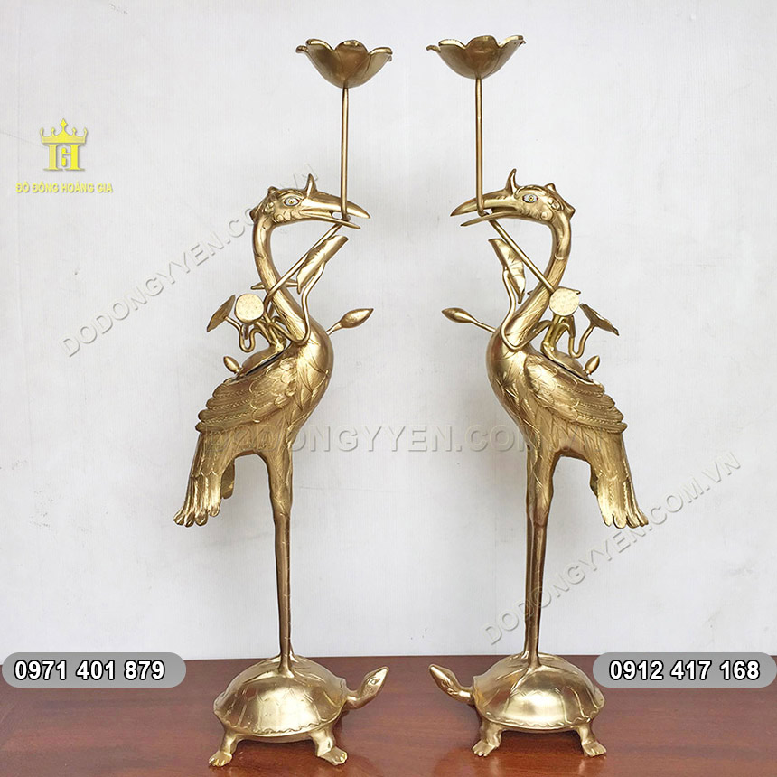 Đ&ocirc;i hạc thờ bằng đồng mang &yacute; nghĩa biểu tượng trong văn h&oacute;a thờ c&uacute;ng t&acirc;m linh